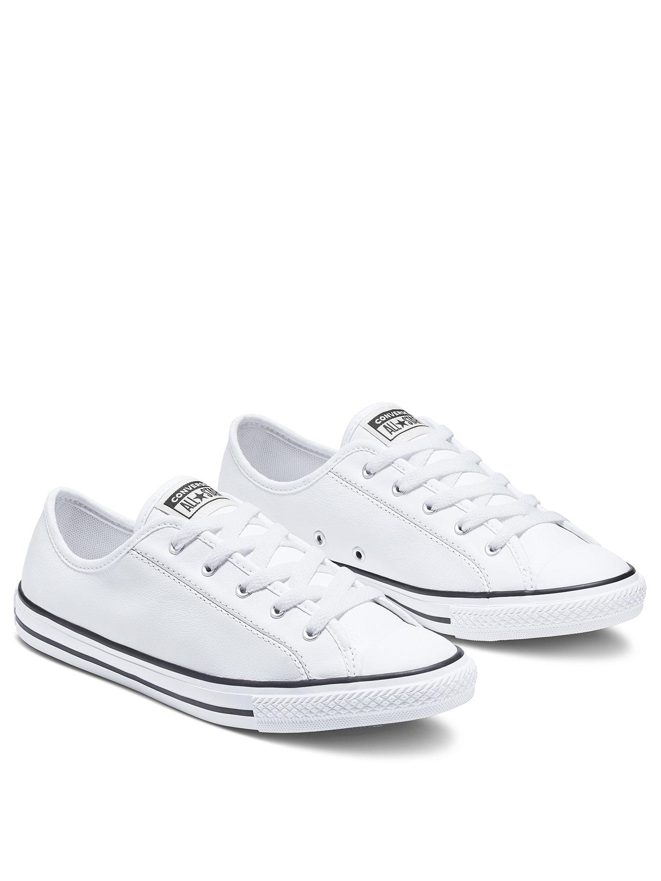 white converse leather dainty lo