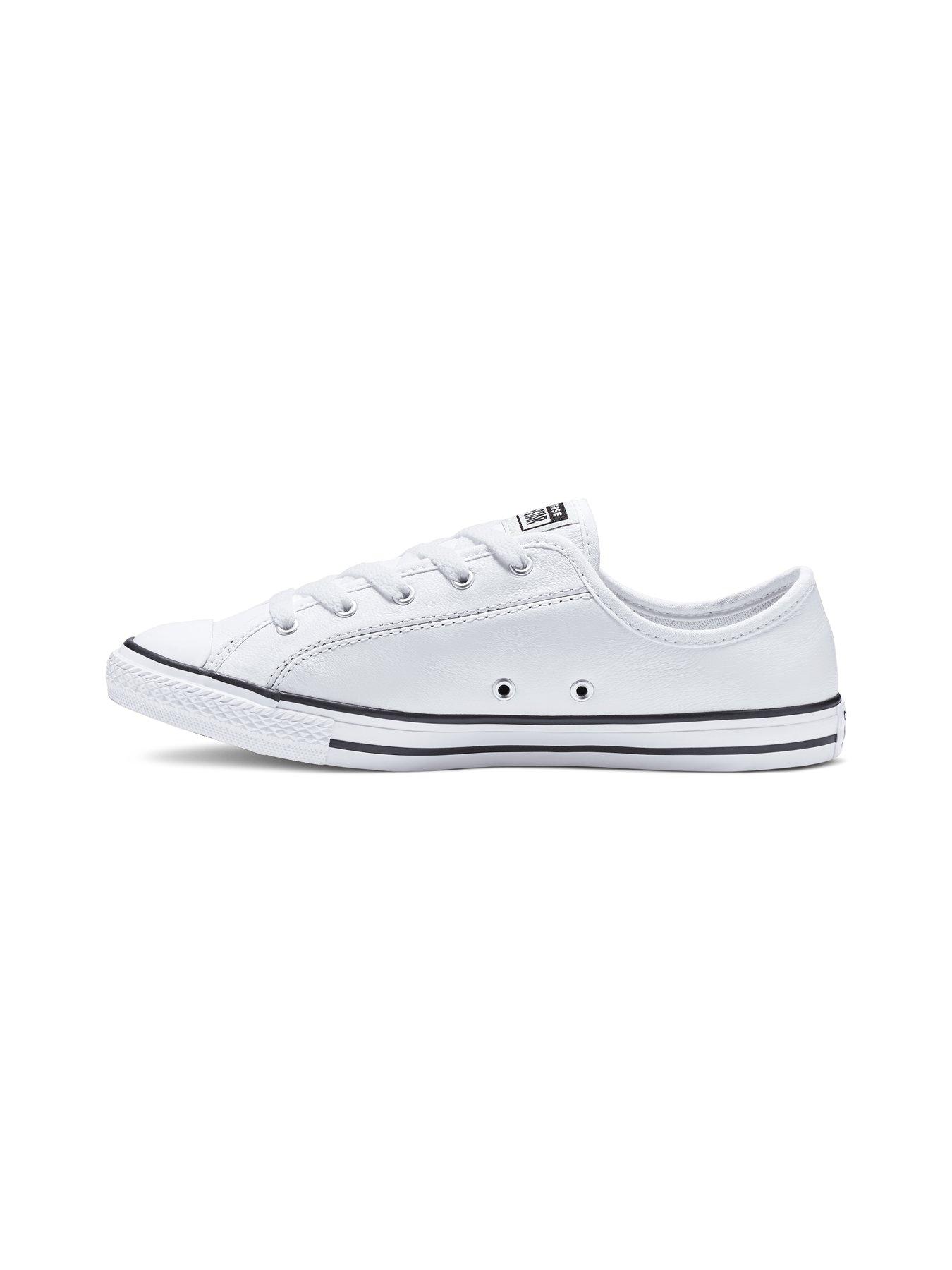 white converse leather dainty lo