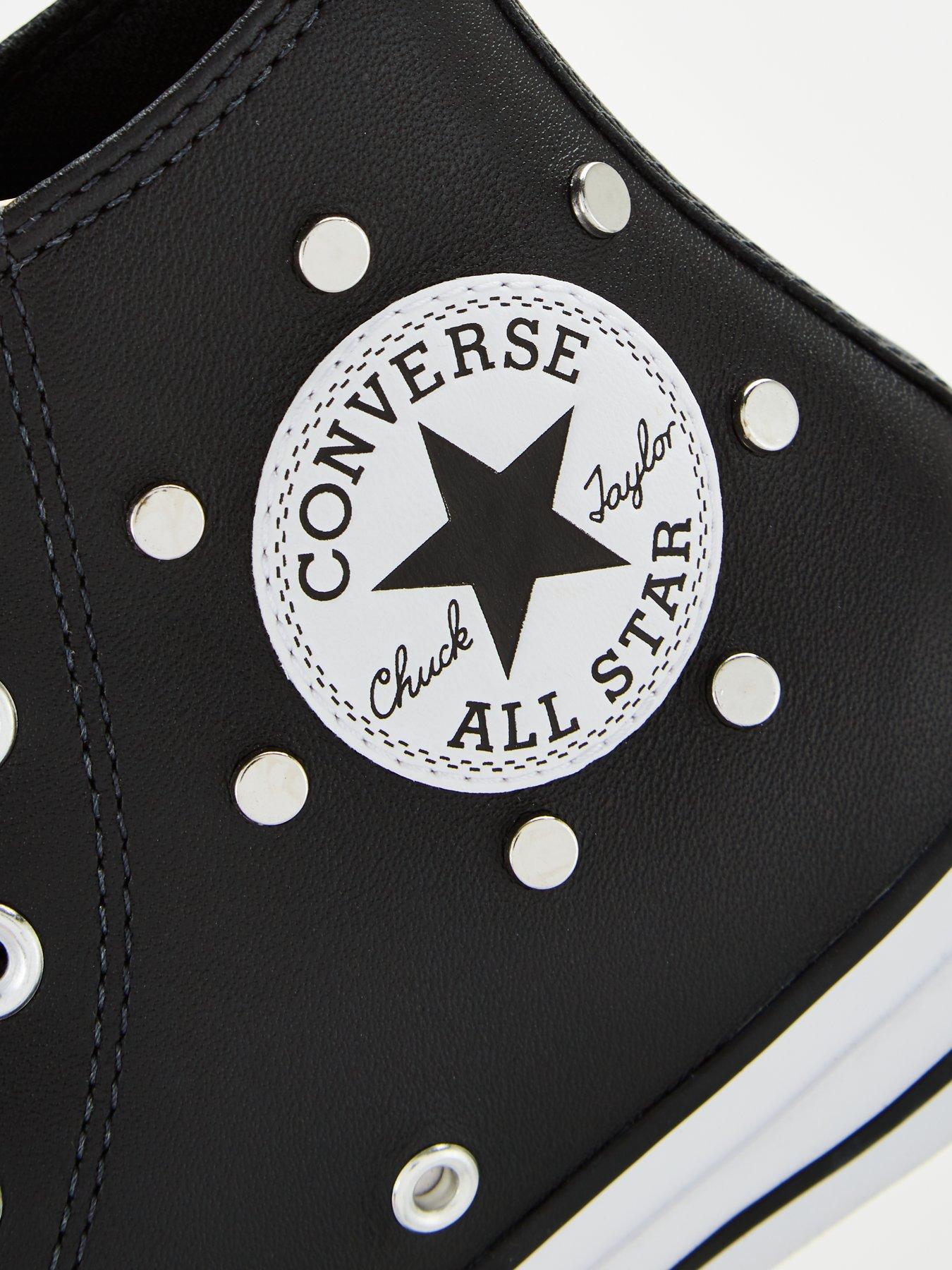 converse leather studded