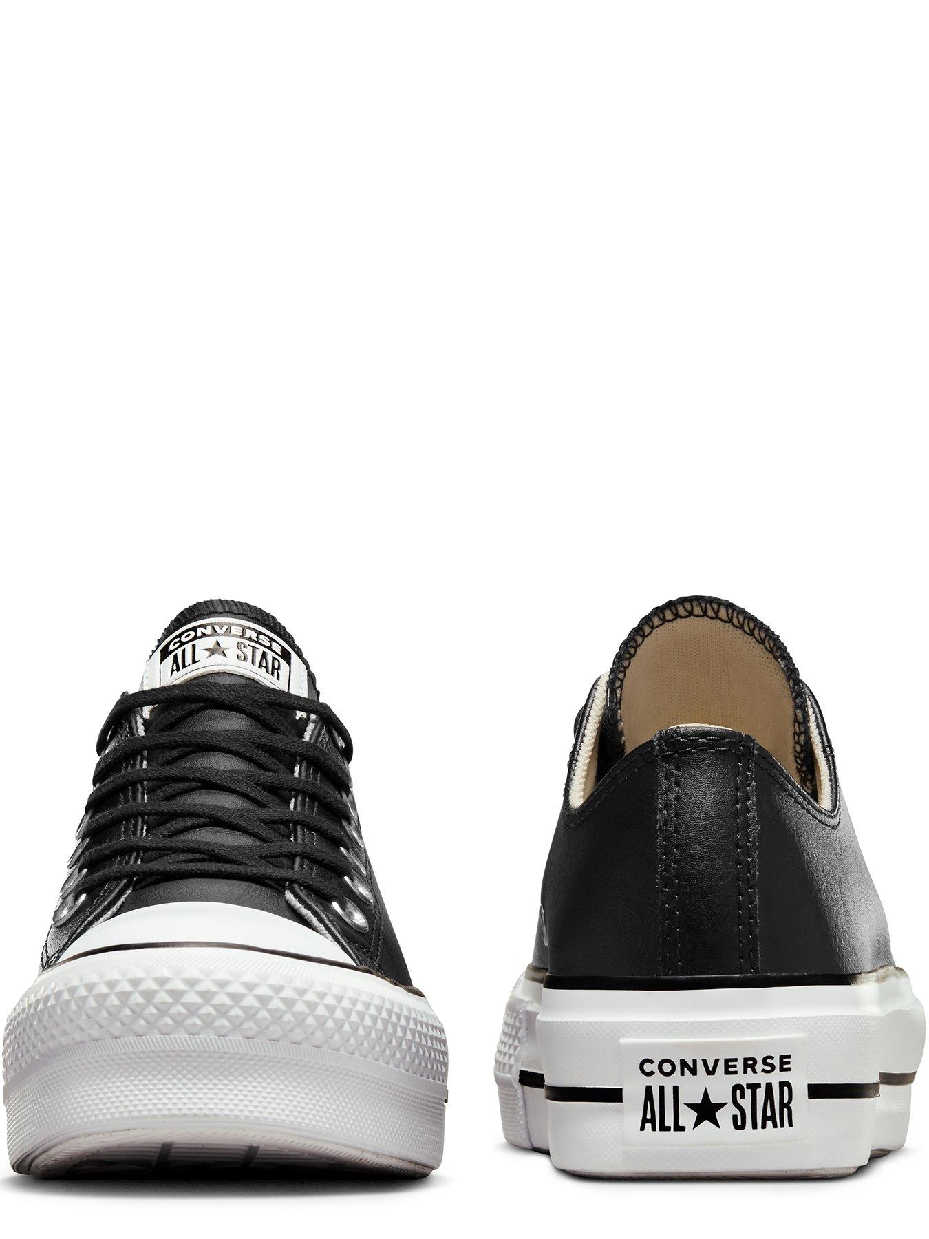 converse platform leather black