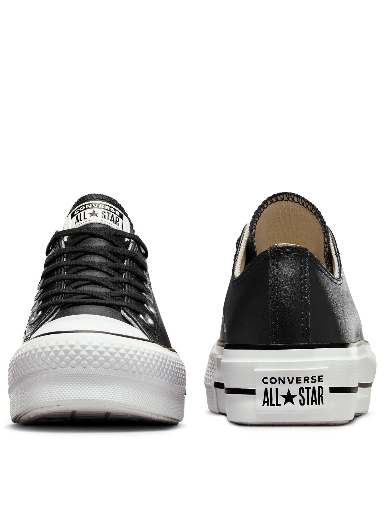 Image 3 of 7 of Converse Womens Leather Lift Ox Trainers - Black/White
