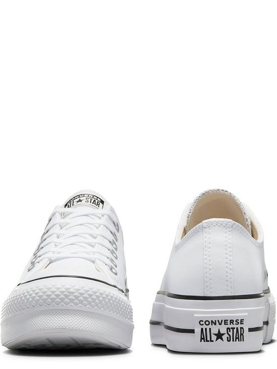 stillFront image of converse-womens-leather-lift-ox-trainers-whiteblack