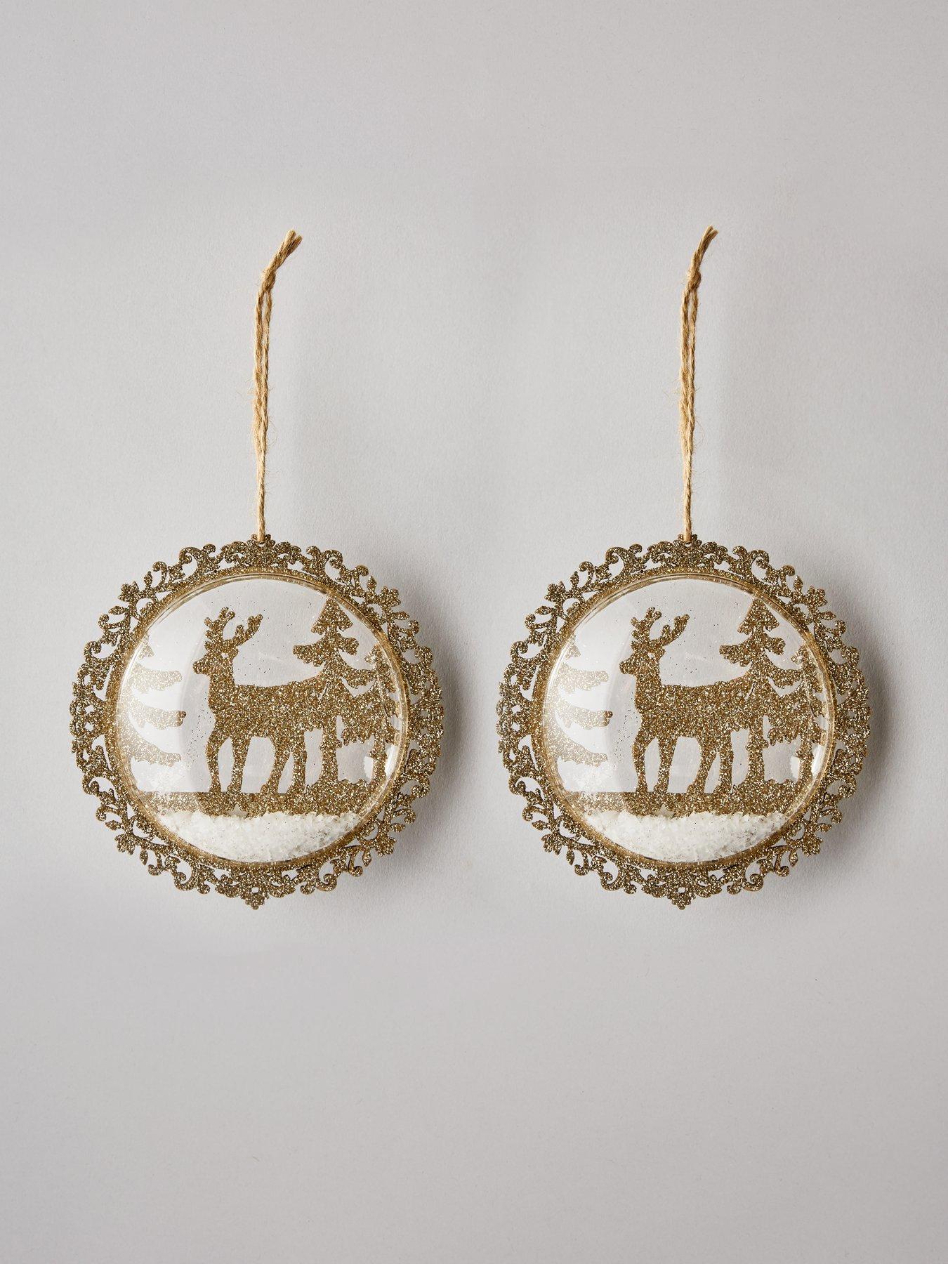 Sass & Belle Set Of 2 Shimmering Gold Reindeer Baubles review