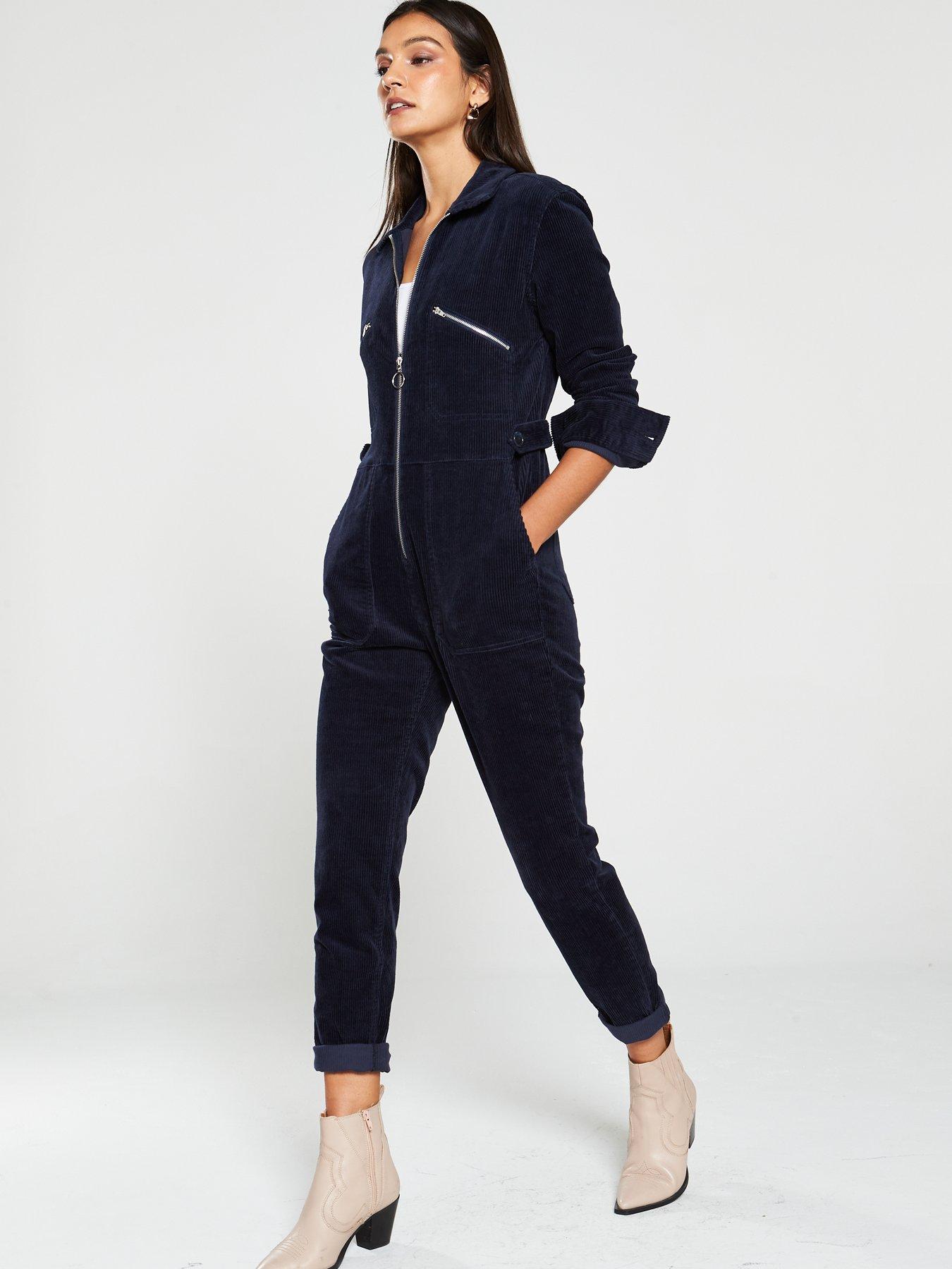navy cord jumpsuit