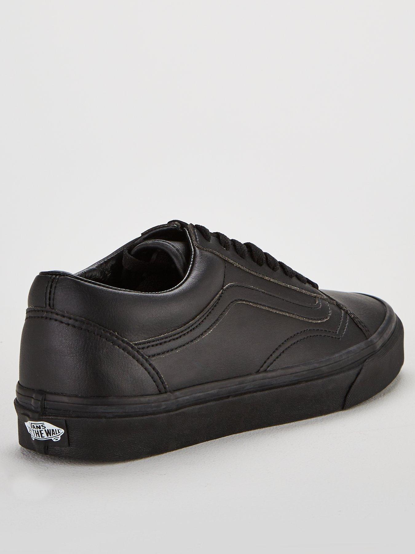 black leather old skool vans size 9