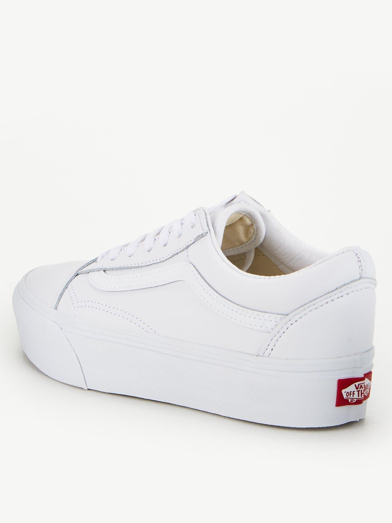 vans old skool platform white leather