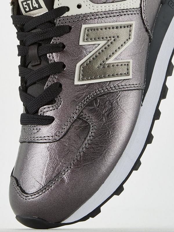 574 Metallic Leather Trainer SilverWhite 574 Metallic Leather Trainer SilverWhite