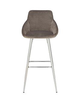 Product photograph of Very Home Dahlia Bar Stool - Grey from very.co.uk