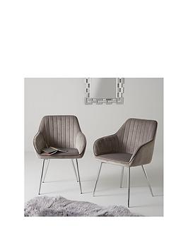Product photograph of Very Home Pair Of Alisha Dining Chairs - Grey from very.co.uk