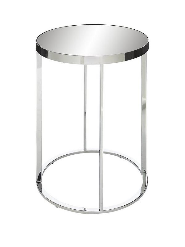 Gabriella Mirrored Lamp Table Chrome, Modern Lamp Table
