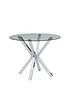  image of chopstick-100-cm-round-glass-dining-table-4-chairs