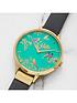 sara-miller-chelsea-turquoise-and-gold-detail-34mm-dial-grey-leather-strap-ladies-watchoutfit