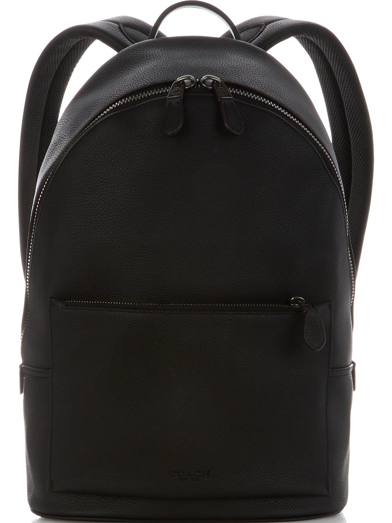 black coach leather backpack