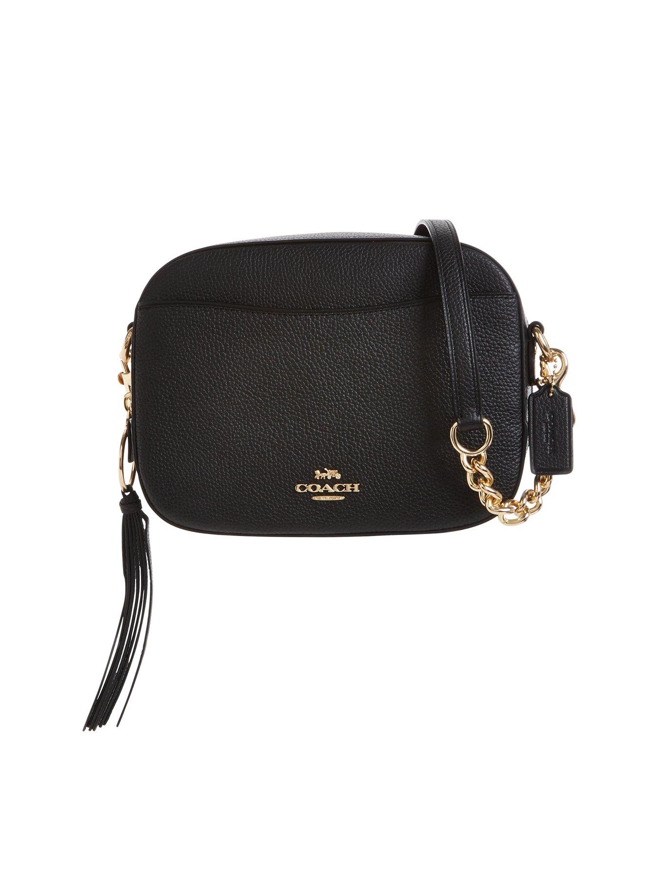 COACH Cassie Pebble Leather Cross-Body Camera Bag - Black | very.co.uk