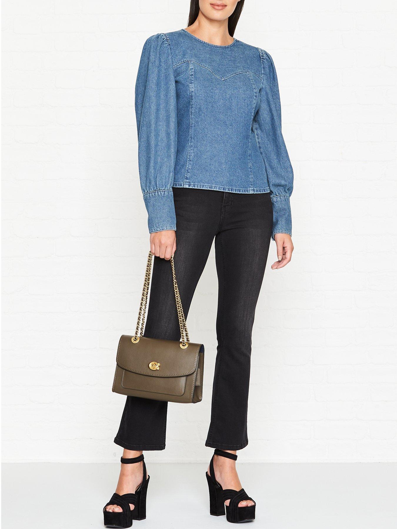 coach parker leather shoulder bag