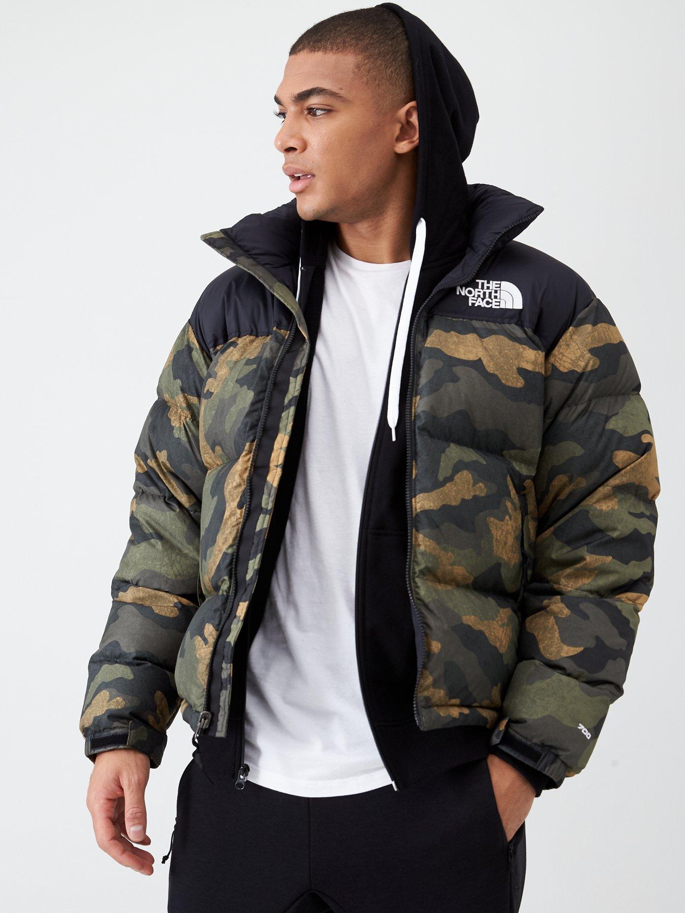 north face black camo jacket