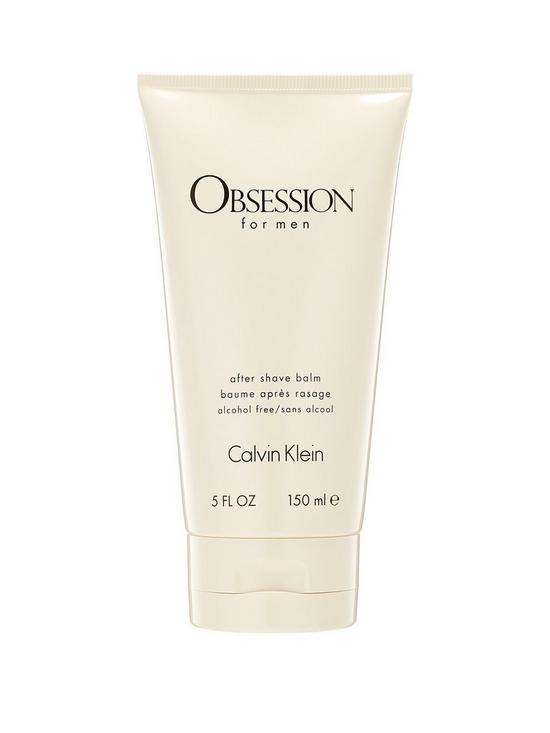 front image of calvin-klein-obsession-for-men-aftershave-balm-150ml