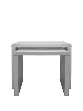 Product photograph of Very Home Atlantic Nest Of 2 Tables - Grey from very.co.uk