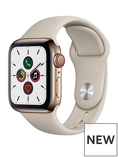 Apple Watch Series 5 (GPS + Cellular), 40mm Gold Stainless Steel Case with Stone Sport Band
