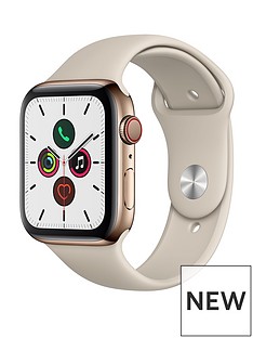 Apple Watch Series 5 GPS + Cellular, 44mm Gold Stainless Steel Case with Stone Sport Band