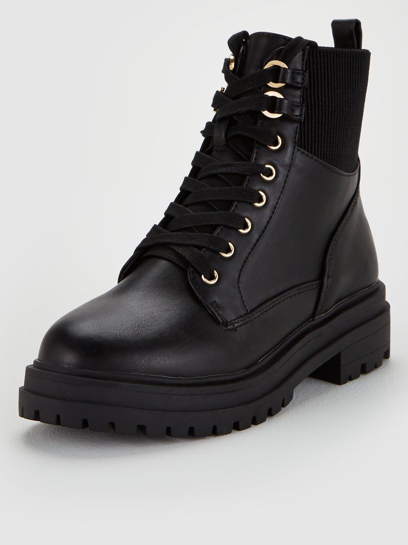 matte black lace up boots