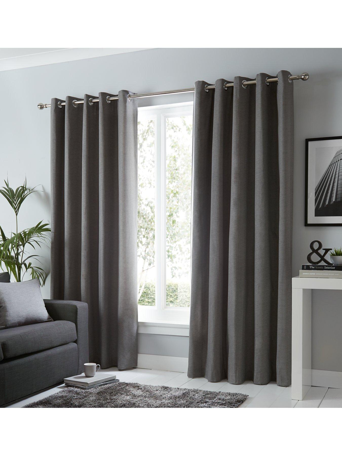 Fusion Sorbonne Lined Eyelet Curtains | Very.co.uk