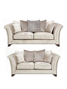 Product photograph of Very Home Caprera Fabric 3 Seater 2 Seater Scatter Back Sofa Set Buy And Save from very.co.uk