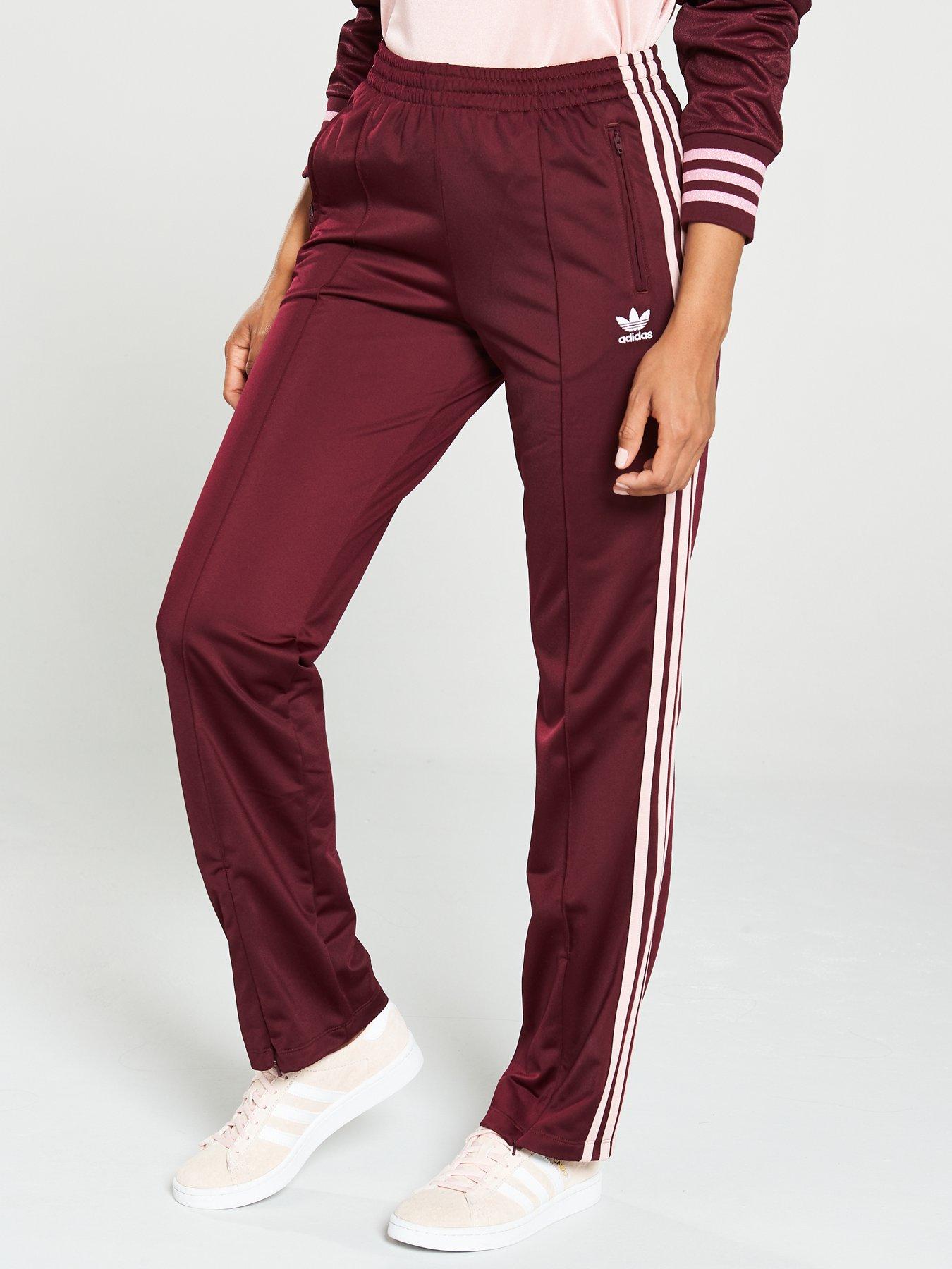 maroon adidas tracksuit bottoms