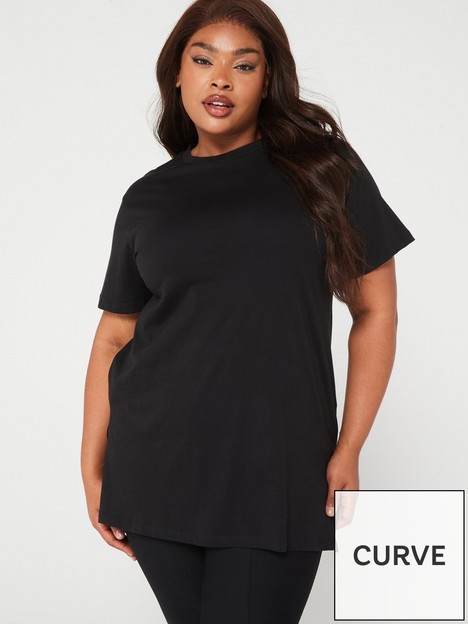 v-by-very-curve-valuenbspsplitnbsphem-tunic-t-shirt-black