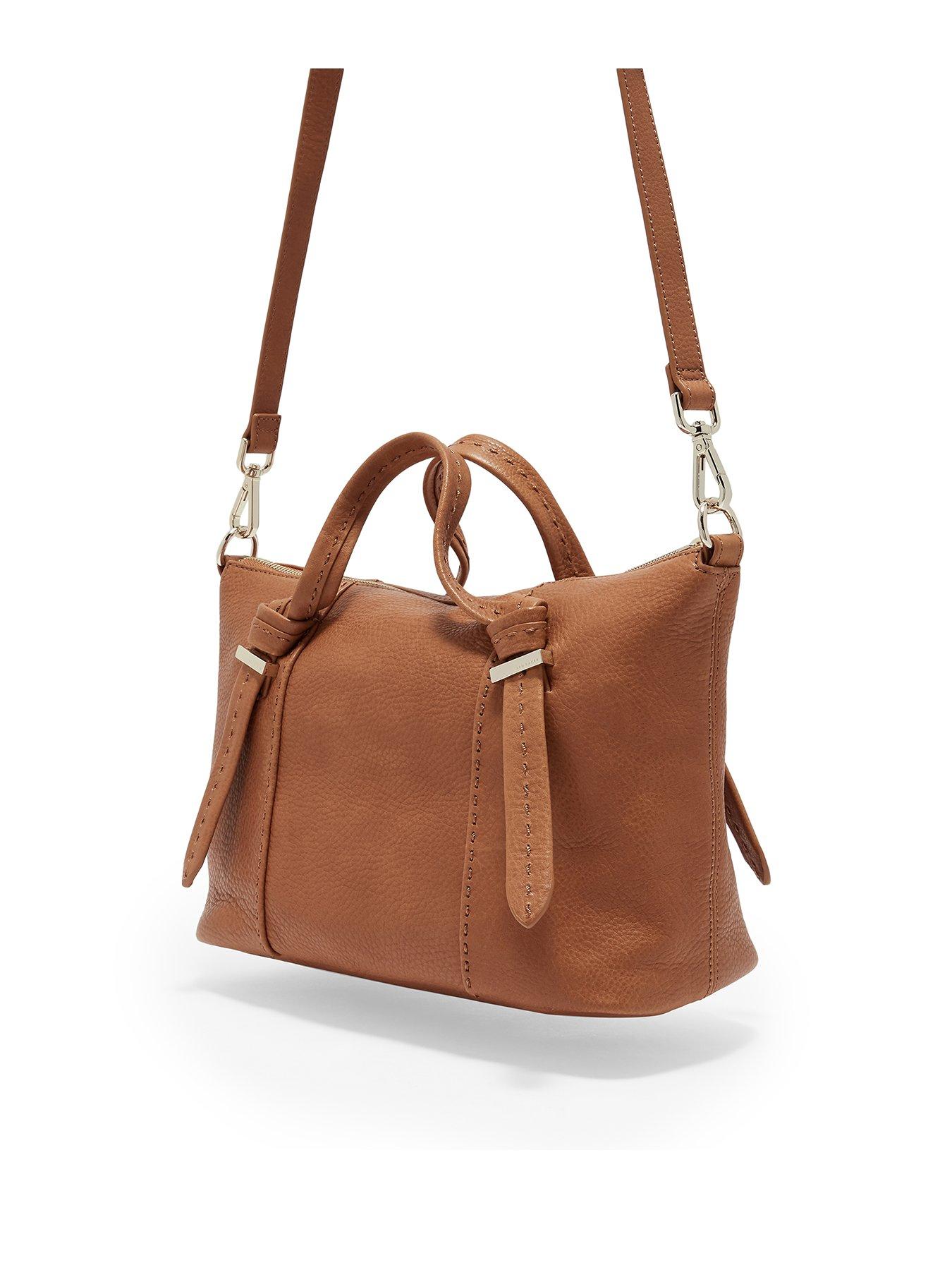 olmia knotted handle small leather tote bag