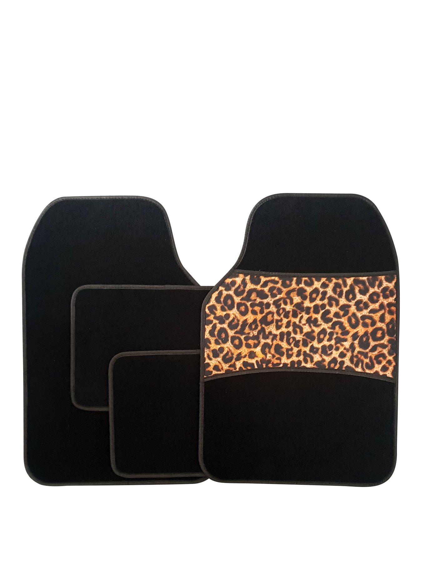 Product photograph of Streetwize Accessories 4 Piece Leopard Print Car Mat Set from very.co.uk