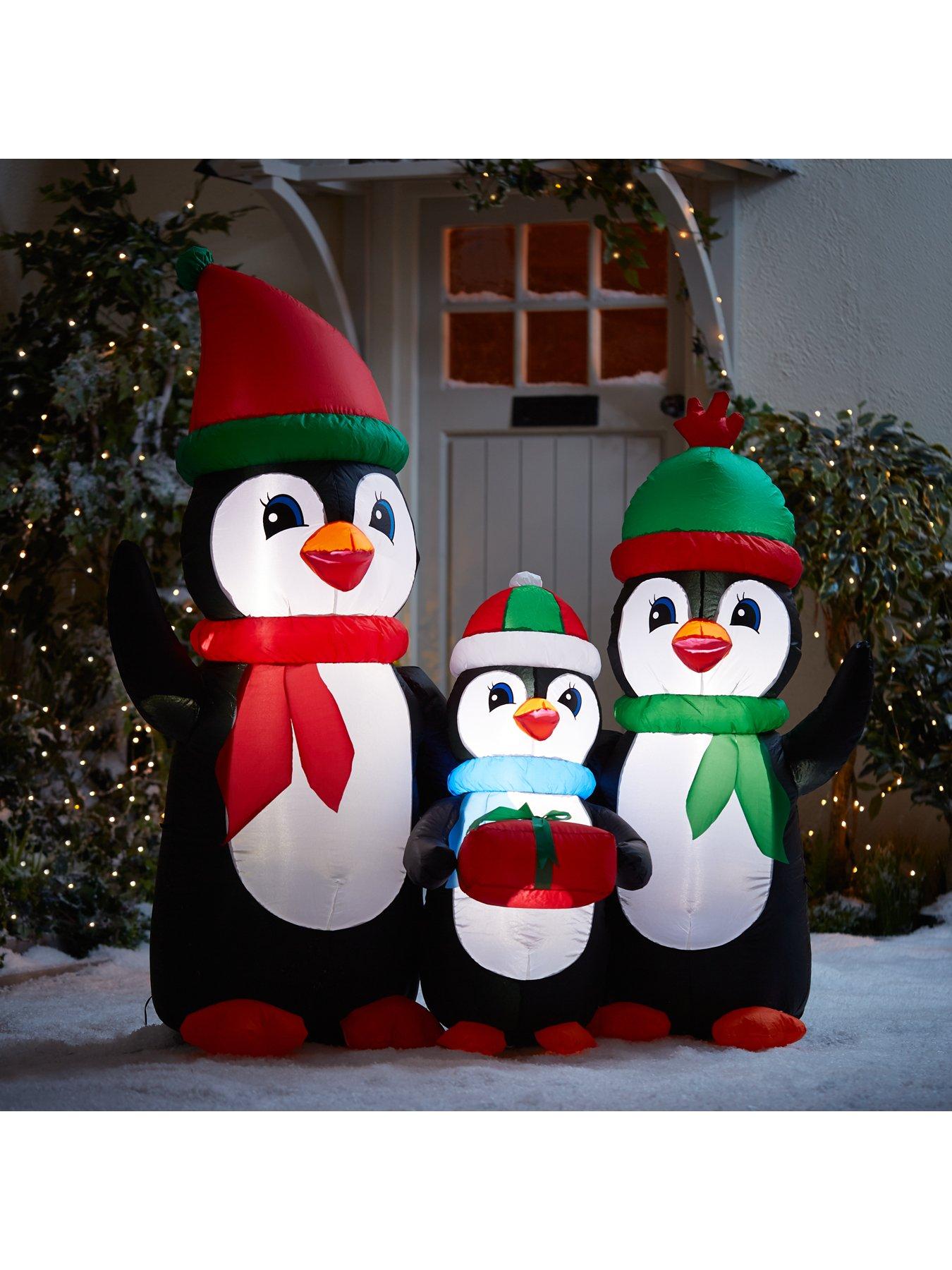 5ft Inflatable Penguin Family Outdoor Christmas Decoration Very