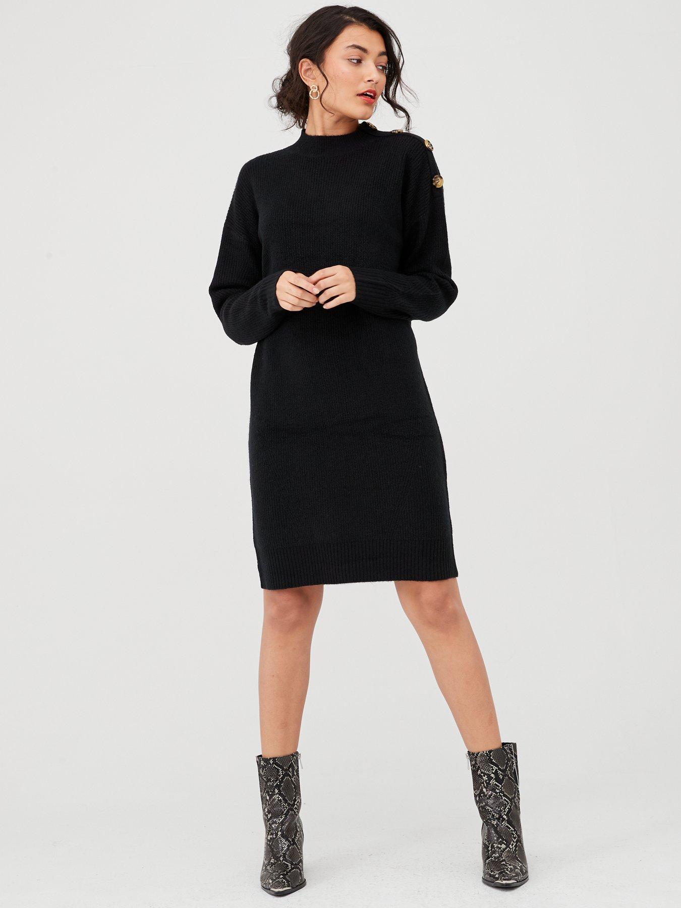 black jumper dress