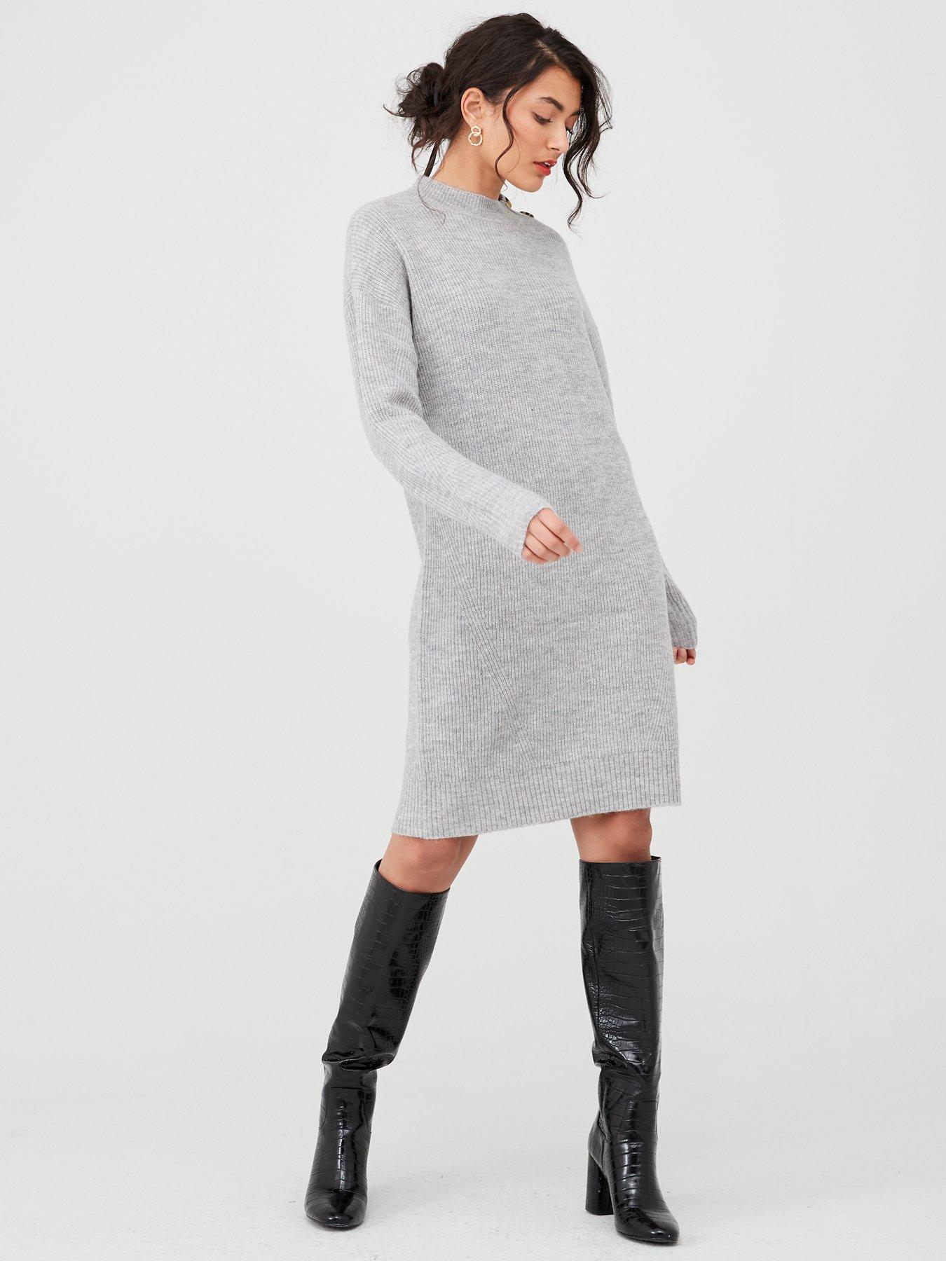 grey knitted dress uk