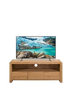 Julian Bowen Newman Curve Ready Assembled Solid Oak and Oak Veneer TV Unit