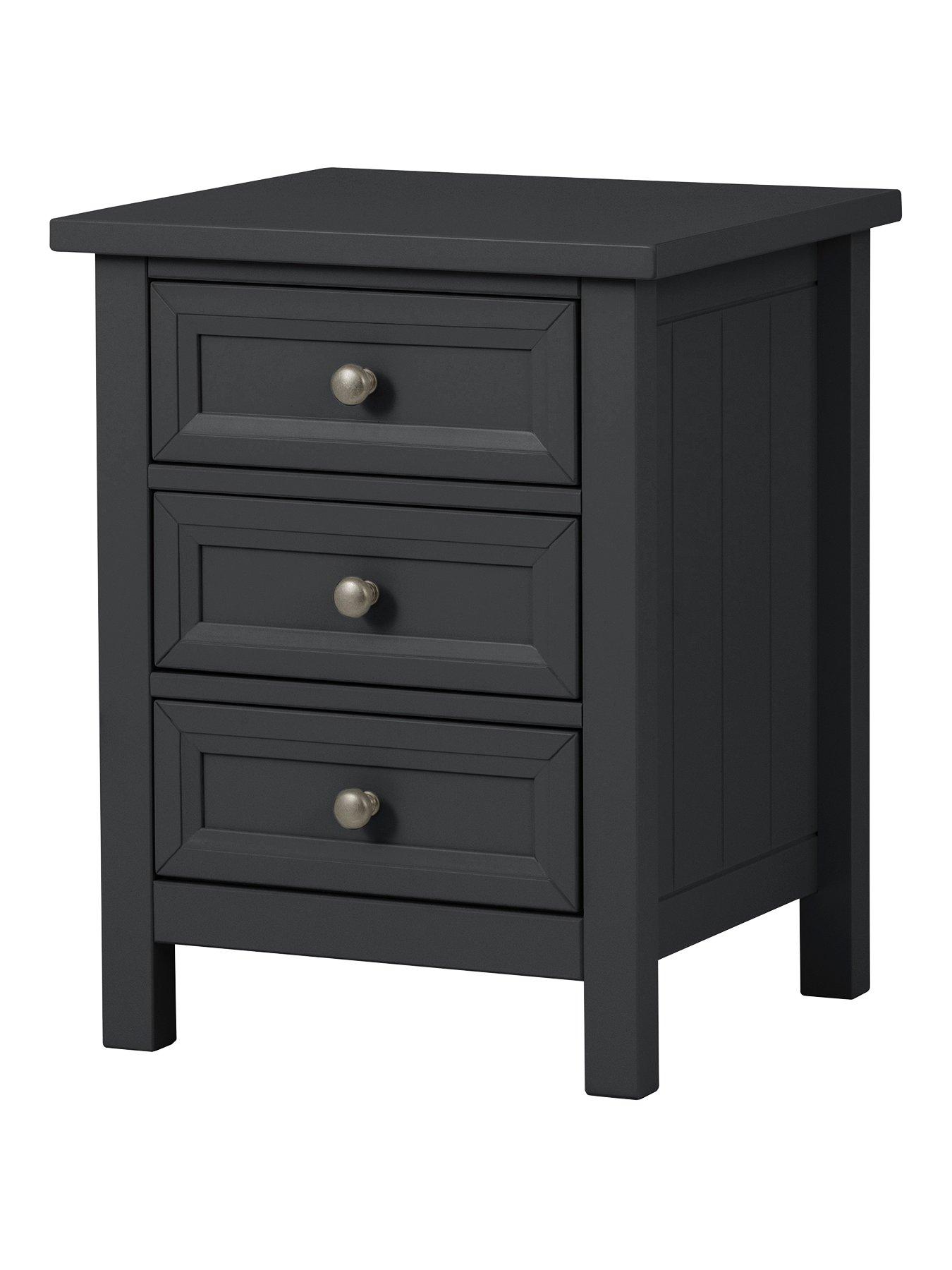 Product photograph of Julian Bowen Maine 3 Drawer Bedside Chest from very.co.uk