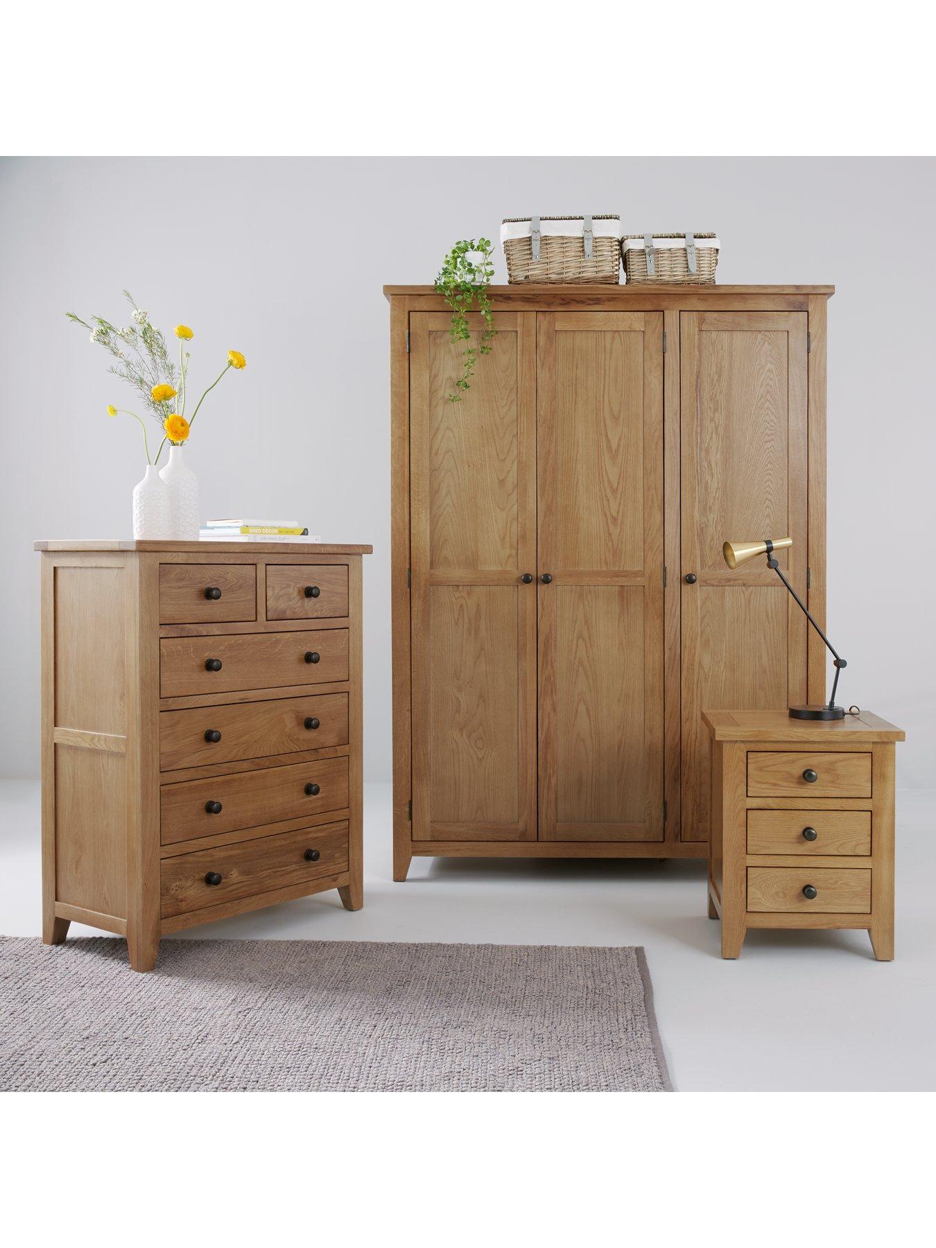 Product photograph of Julian Bowen Marlborough 3 Door Wardrobe With Fitted Interior from very.co.uk