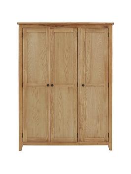 Product photograph of Julian Bowen Marlborough 3 Door Wardrobe With Fitted Interior from very.co.uk
