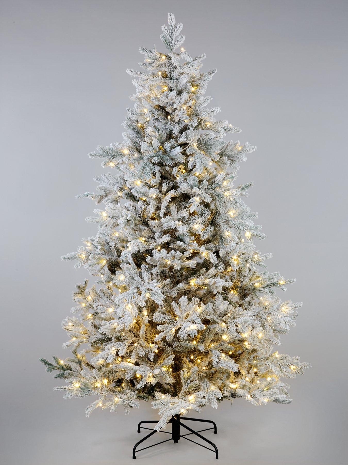 Product photograph of Pre-lit Frosted Real-look Bell-shaped Christmas Tree - 6ft from very.co.uk