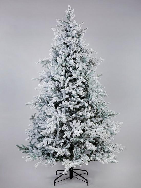 stillFront image of pre-lit-frosted-real-look-bell-shaped-christmas-tree-6ft