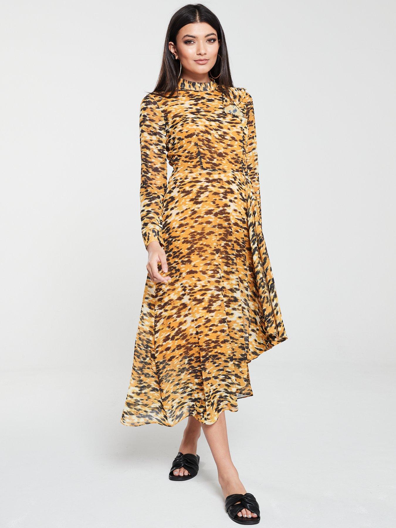 whistles exclusive animal print wrap dress