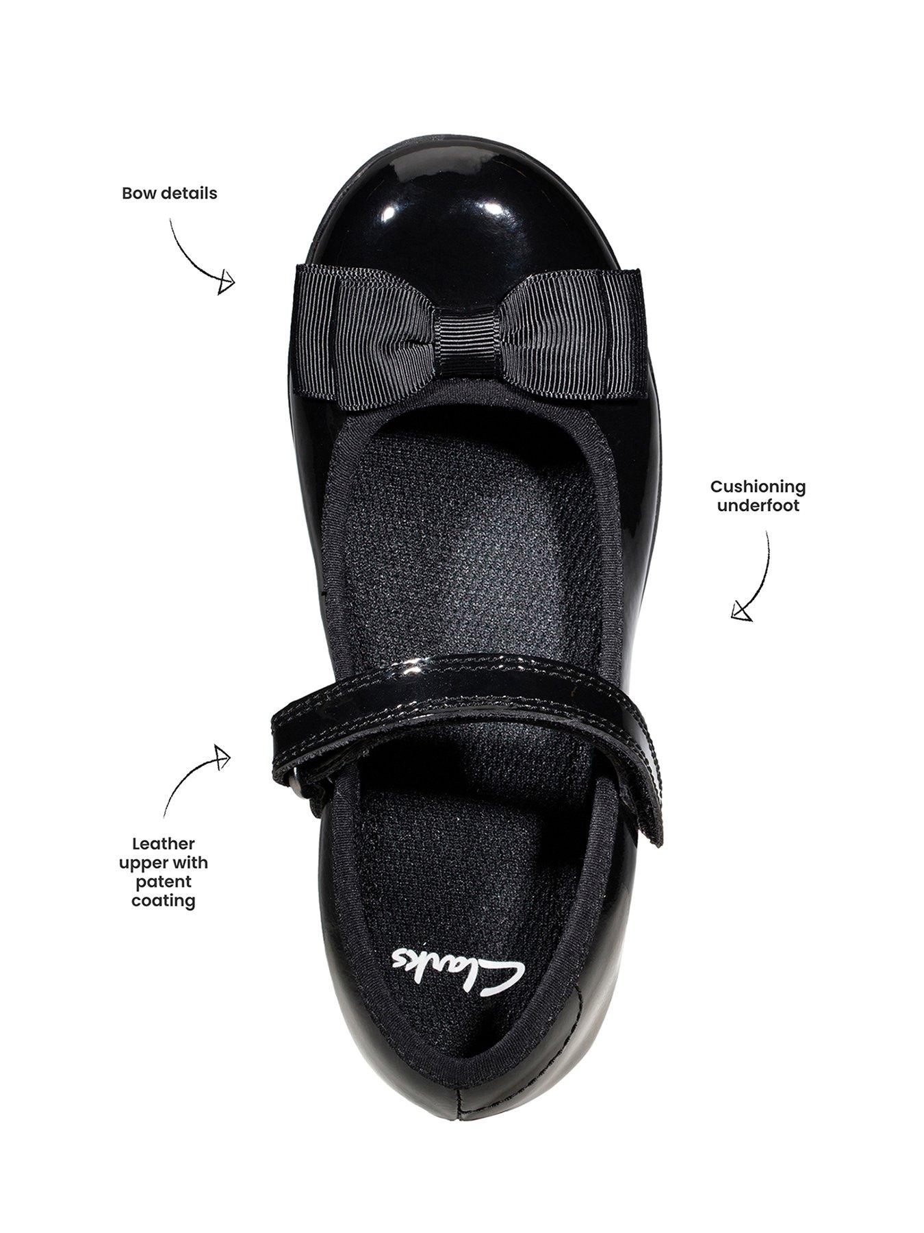  Kid Scala Tap Patent Bow School Shoes - Black