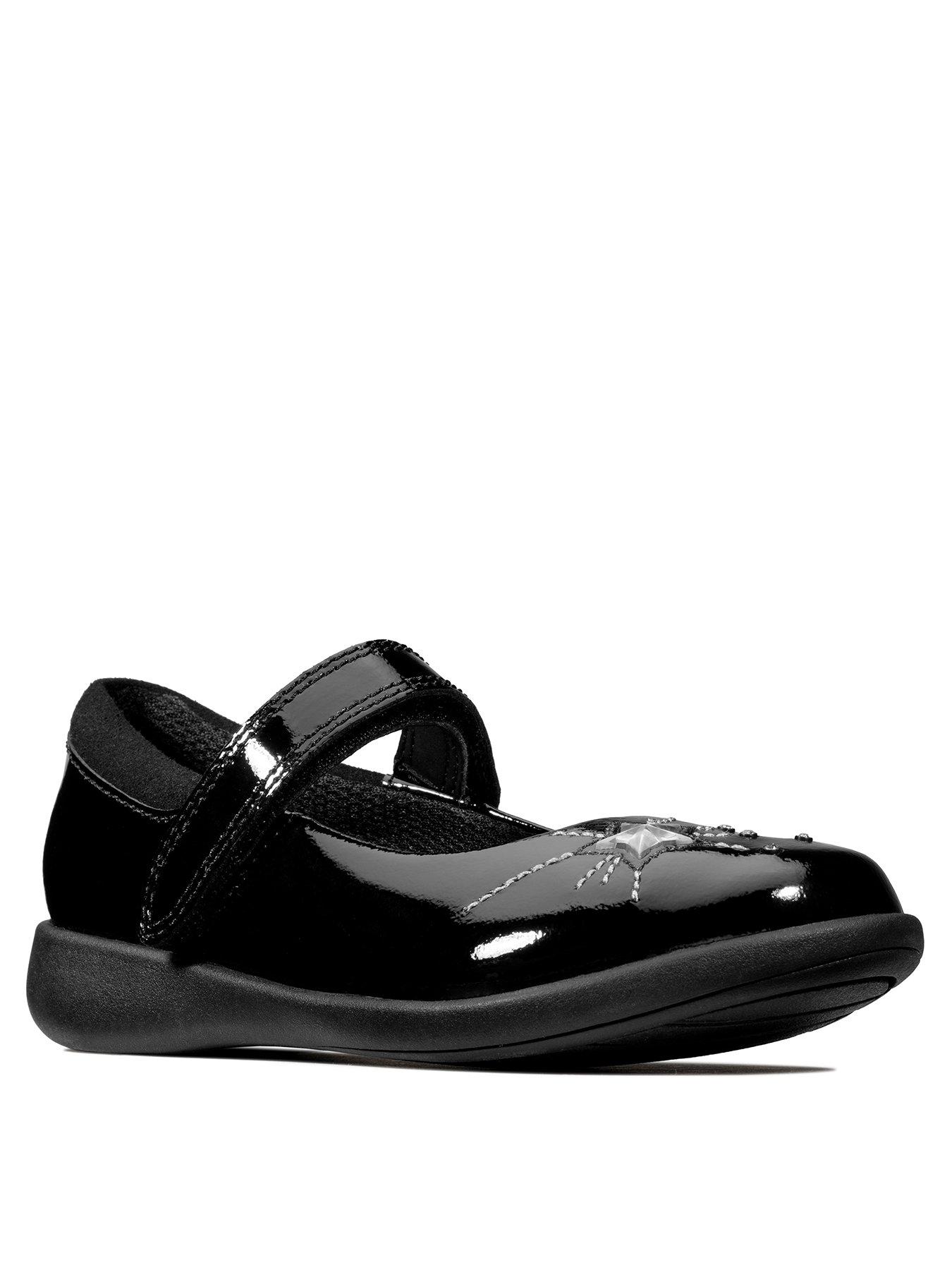 Clarks Etch Craft Kid Patent Shoes in Black Patent