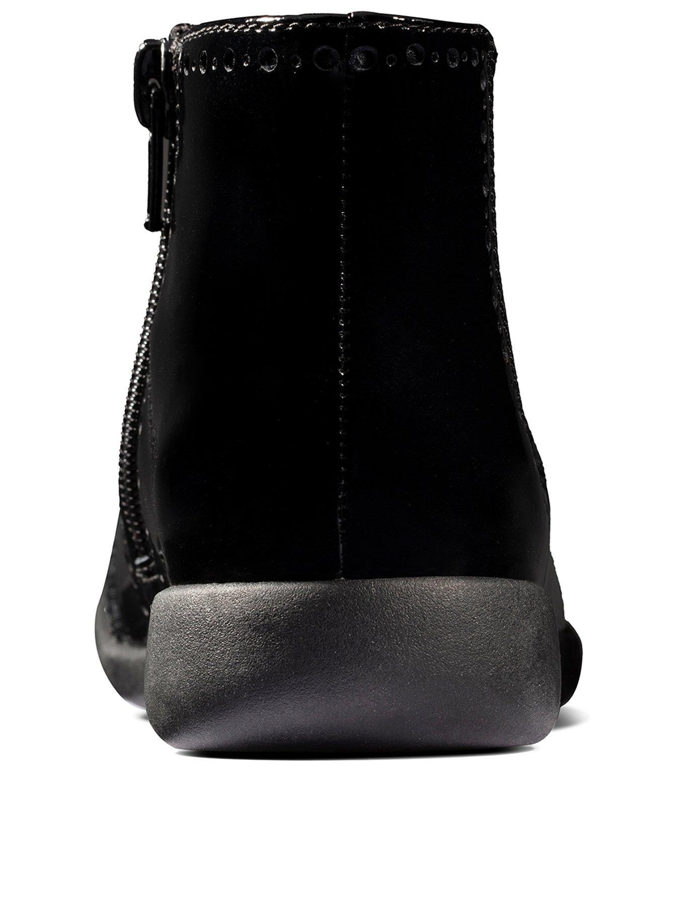 clarks patent ankle boots