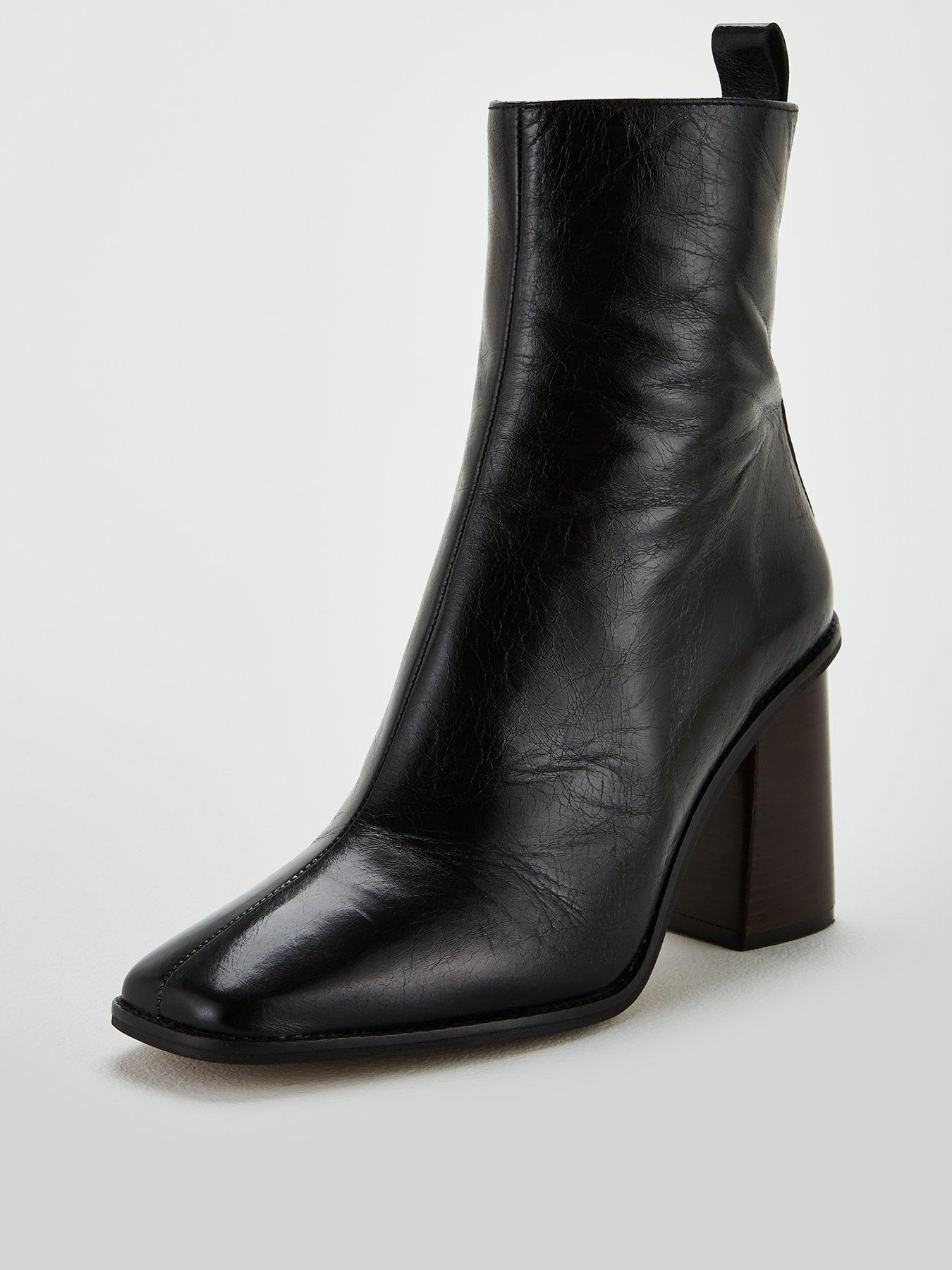 whistles black ankle boots