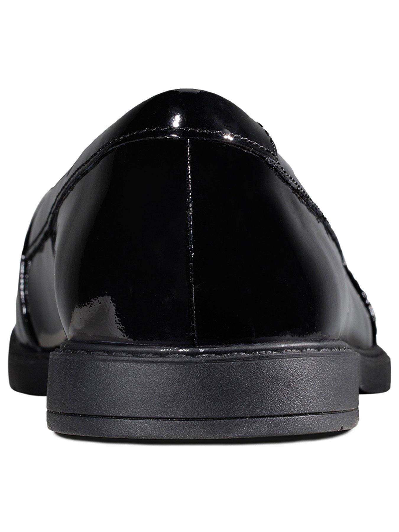 clarks black patent loafers