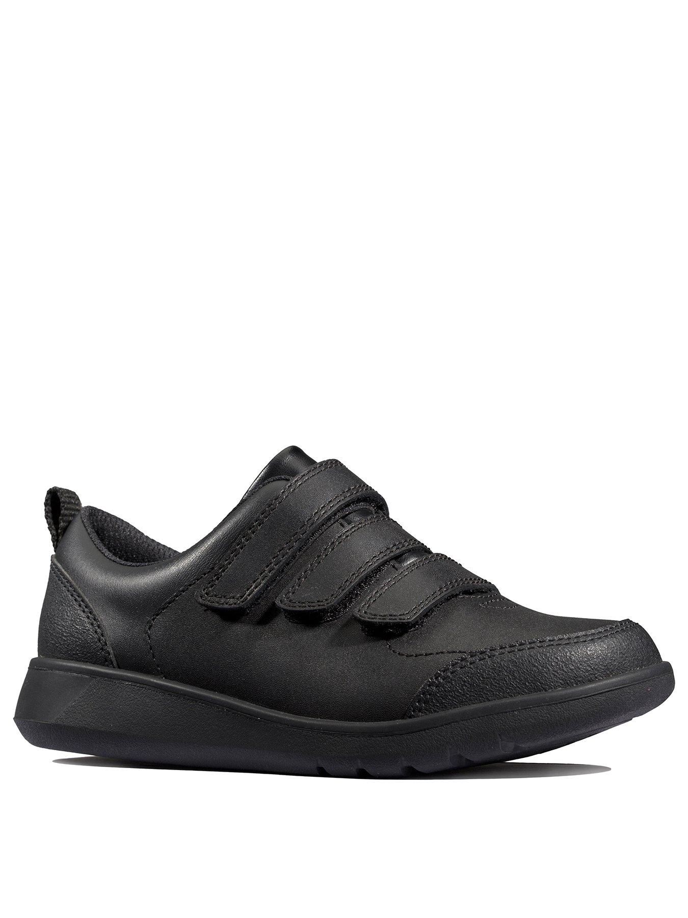 Boys Youth Scape Sky Strap School Shoes - Black Leather