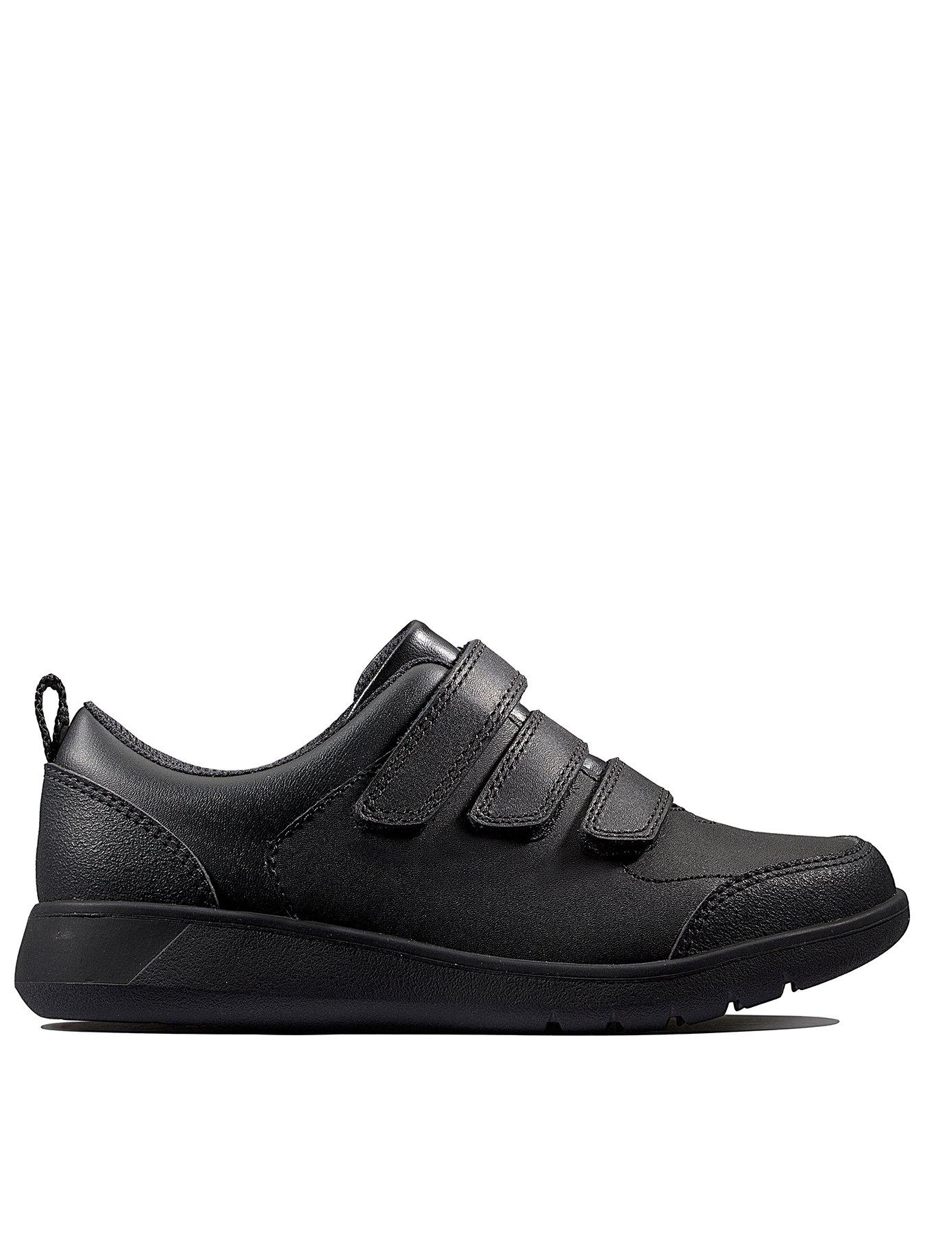 Clarks Boys Youth Scape Sky Strap School Shoes - Black Leather | Very.co.uk