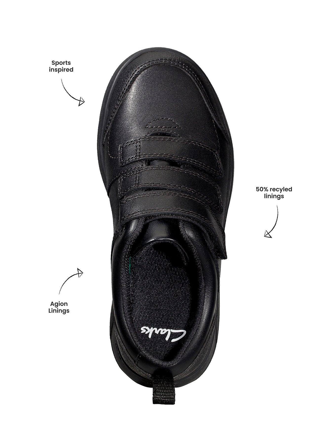 Image 4 of 7 of Clarks Boys&nbsp;Youth Scape Sky Strap School Shoes - Black Leather