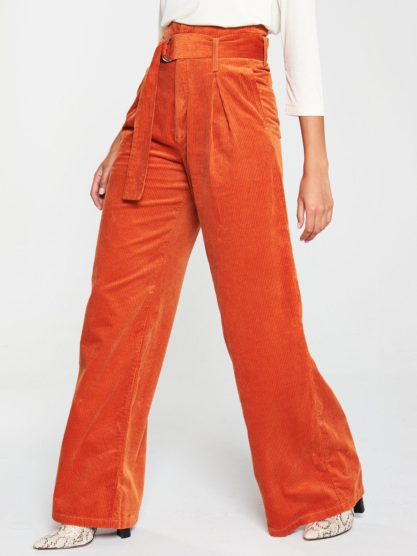 cord wide leg trousers
